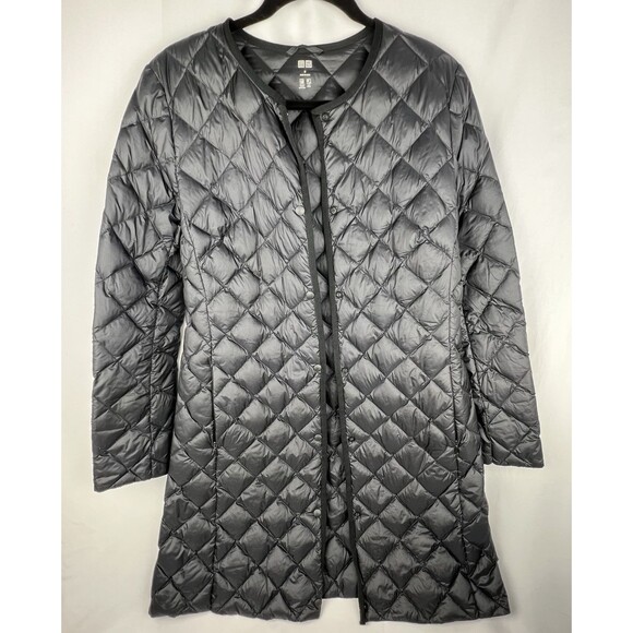 Uniqlo Jackets & Blazers - UNIQLO Ultra Light Down Black Long Puffer Button Collarless Packable Parka M